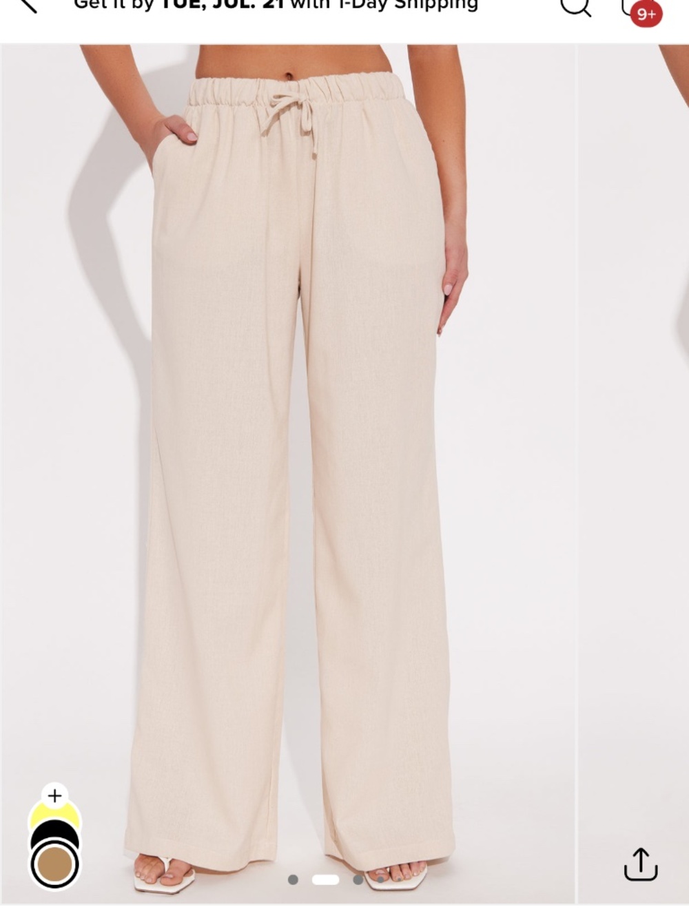 Fashion Nova Kienna Low Rise Linen Wide Leg Pant 30" Natural XS NWT